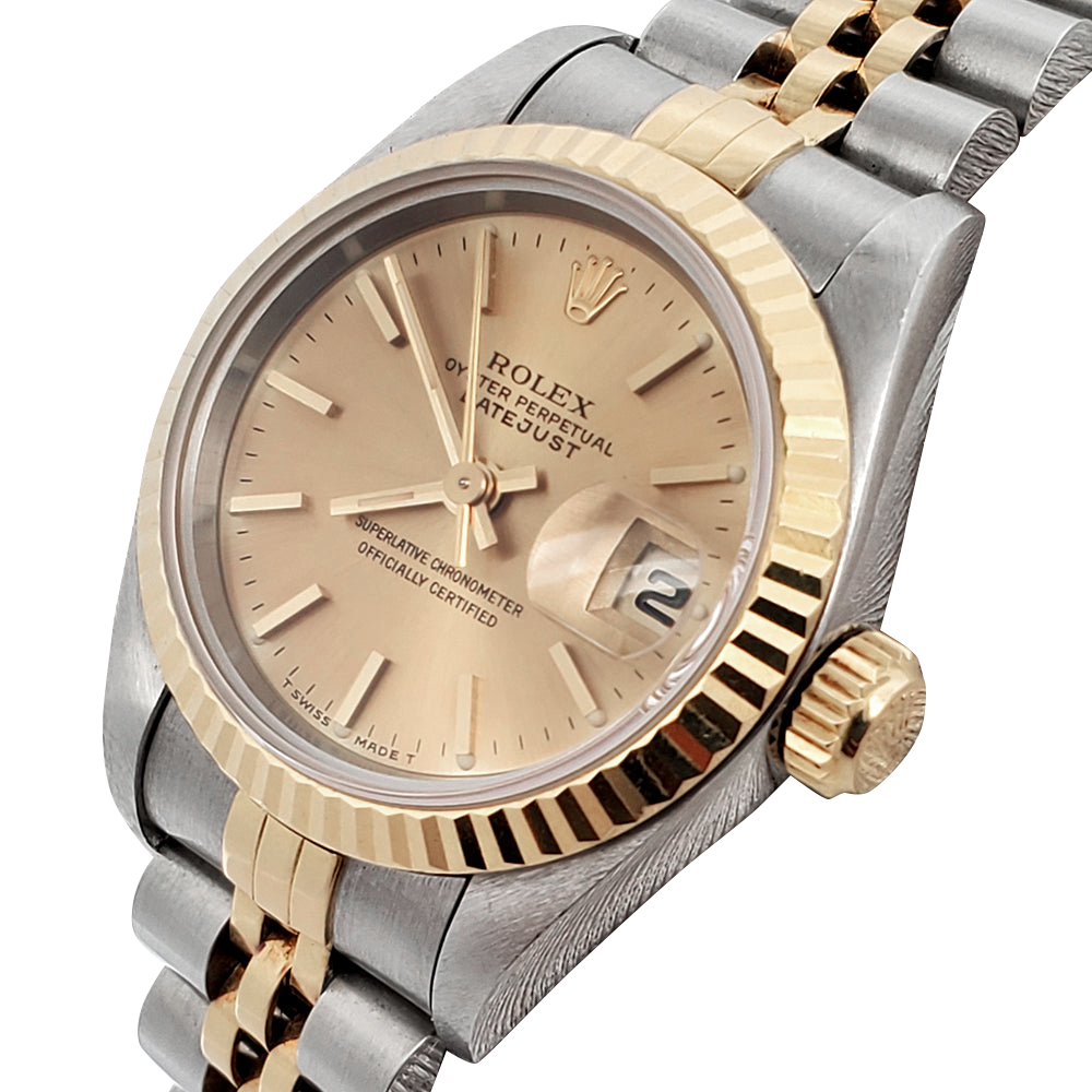 Orologio Rolex Lady-Datejust 26 mm quadrante champagne Stick bicolore