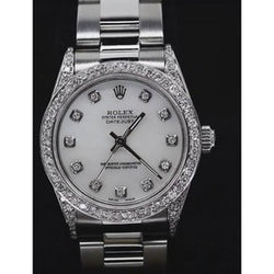 Orologio Datejust Rolex di medie dimensioni Bracciale ostrica con lunetta di diamanti personalizzata Acciaio inossidabile