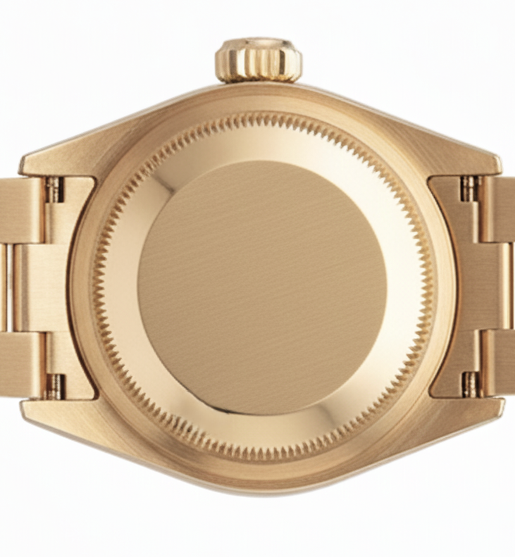 Orologio Datejust Rolex in stile presidenziale in oro con quadrante bianco romano e lunetta con diamanti