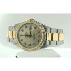 Orologio Datejust con quadrante in diamanti e lunetta bicolore