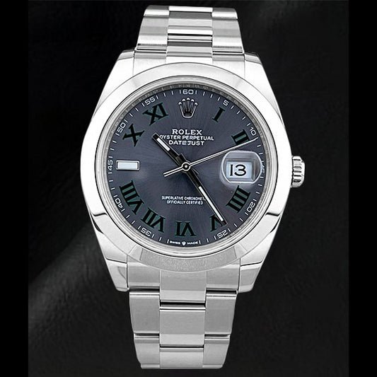 Orologio Rolex 126300 Datejust 41mm quadrante grigio romano luminoso in acciaio inossidabile