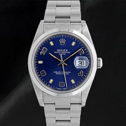 Orologio Rolex 15200 Ostrica perpetua Date blu arabo 34mm in acciaio inossidabile