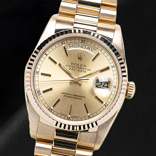 Orologio Rolex 18238 Day-Date da 36 mm con quadrante champagne in oro giallo