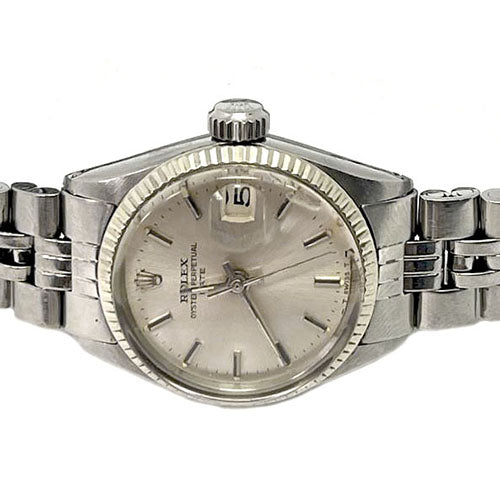 Orologio Rolex 26 mm quadrante argento in acciaio inossidabile con data
