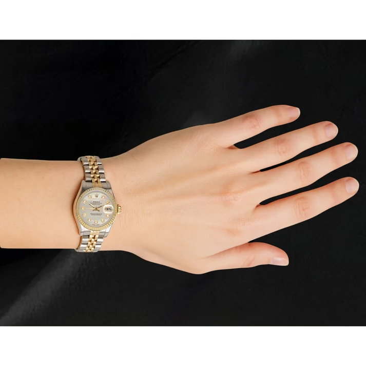 Orologio Rolex 26mm Anno 2002 Quadrante con Diamanti in Madreperla Bianca
