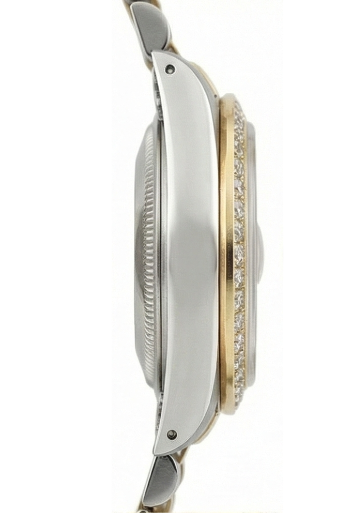 Orologio Rolex Date-Just da donna con quadrante color salmone e lunetta con diamanti