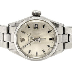 Orologio Rolex Date 26 mm quadrante argento a bastoncino in acciaio inossidabile
