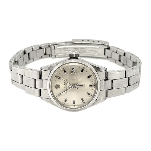 Orologio Rolex Date 26 mm quadrante argento a bastoncino in acciaio inossidabile