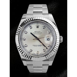 Orologio Rolex Date Just 2 da uomo da 41 mm, quadrante con diamanti, cinturino in acciaio inossidabile