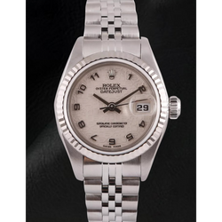 Orologio Rolex Datejust 26 mm bianco Jubilee quadrante arabo in acciaio inossidabile