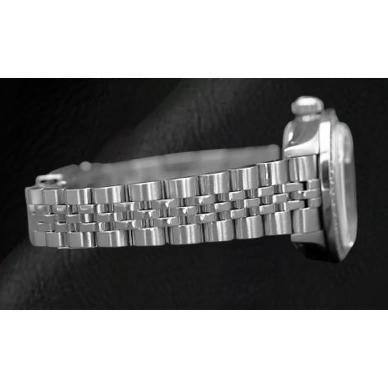 Orologio Rolex Datejust 26 mm in acciaio inossidabile con quadrante in madreperla bianca e diamanti
