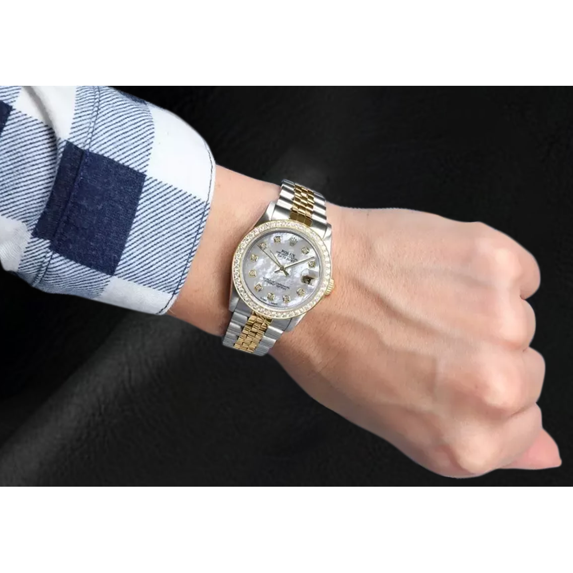 Orologio Rolex Datejust 31 mm bianco madreperla quadrante diamanti bicolore