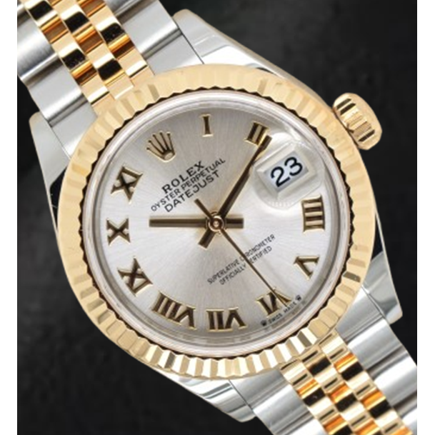 Orologio Rolex Datejust 31 mm di medie dimensioni in acciaio inossidabile e bracciale giubileoin oro