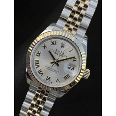 Orologio Rolex Datejust 31 mm di medie dimensioni in acciaio inossidabile e bracciale giubileoin oro