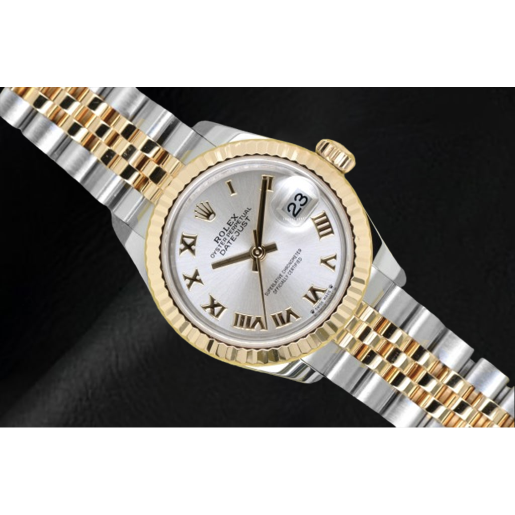 Orologio Rolex Datejust 31 mm di medie dimensioni in acciaio inossidabile e bracciale giubileoin oro