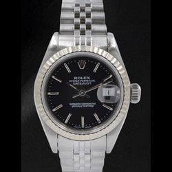 Orologio Rolex Datejust 31 mm quadrante nero a bastoncino in acciaio inossidabile