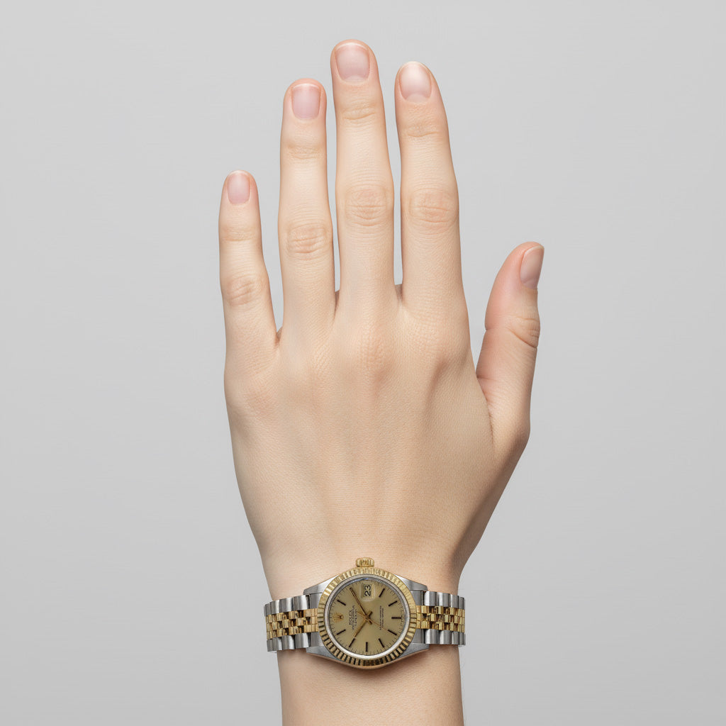 Orologio Rolex Datejust 31mm bastoncino da champagne bicolore