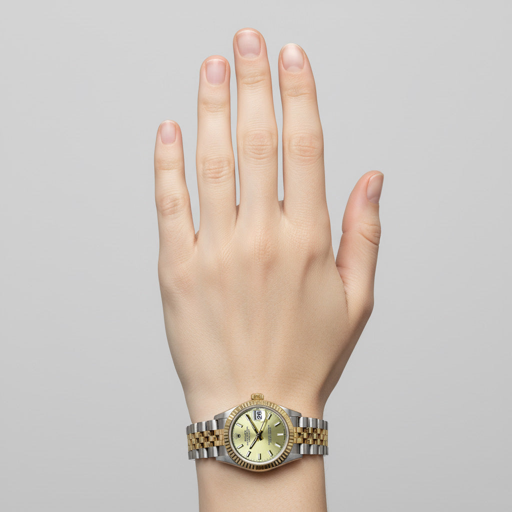 Orologio Rolex Datejust 31mm champagne luminoso bicolore