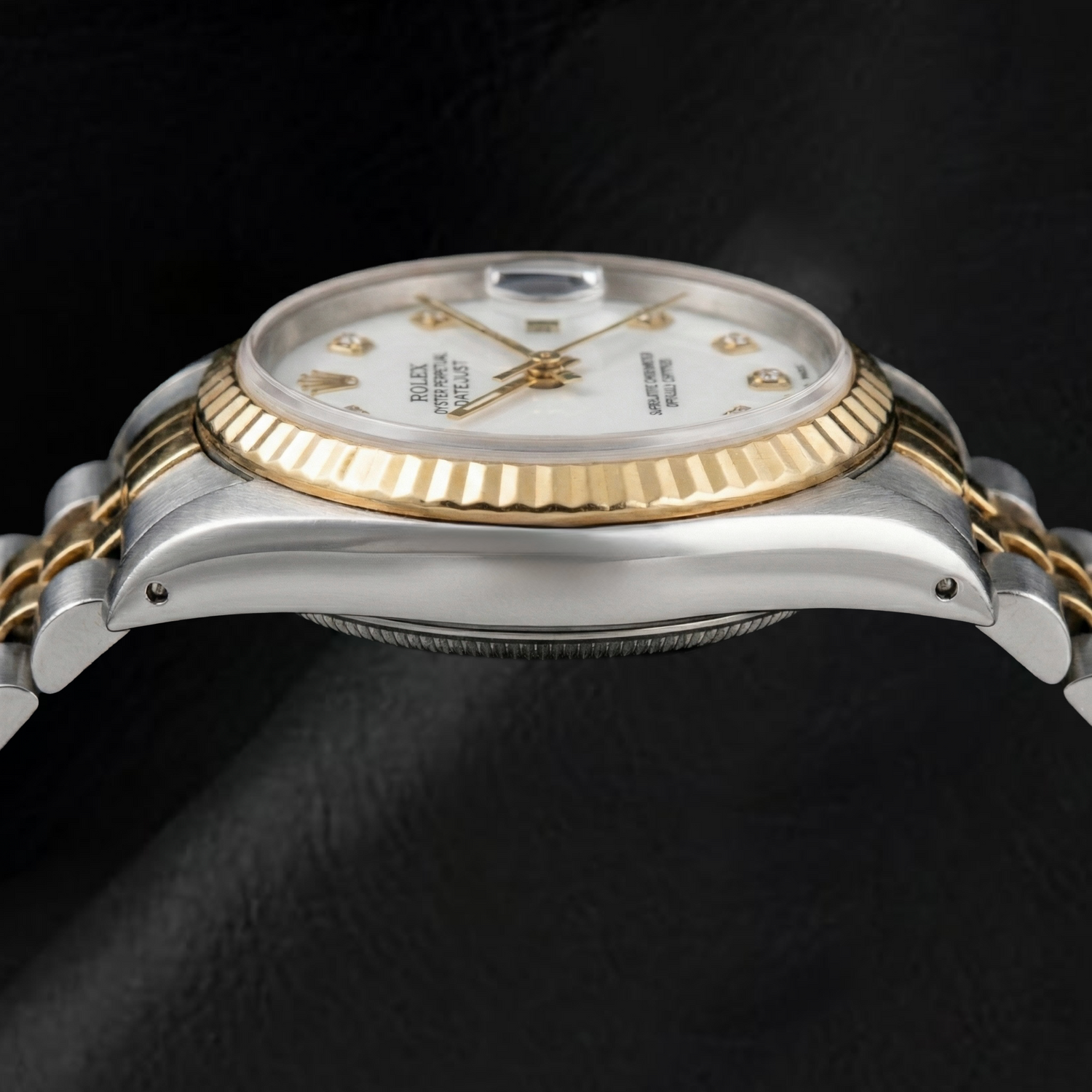 Orologio Rolex Datejust 36 mm con quadrante bianco e diamanti bicolore