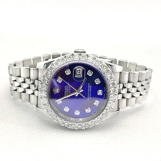Orologio Rolex Datejust 36 mm con quadrante in madreperla blu 
