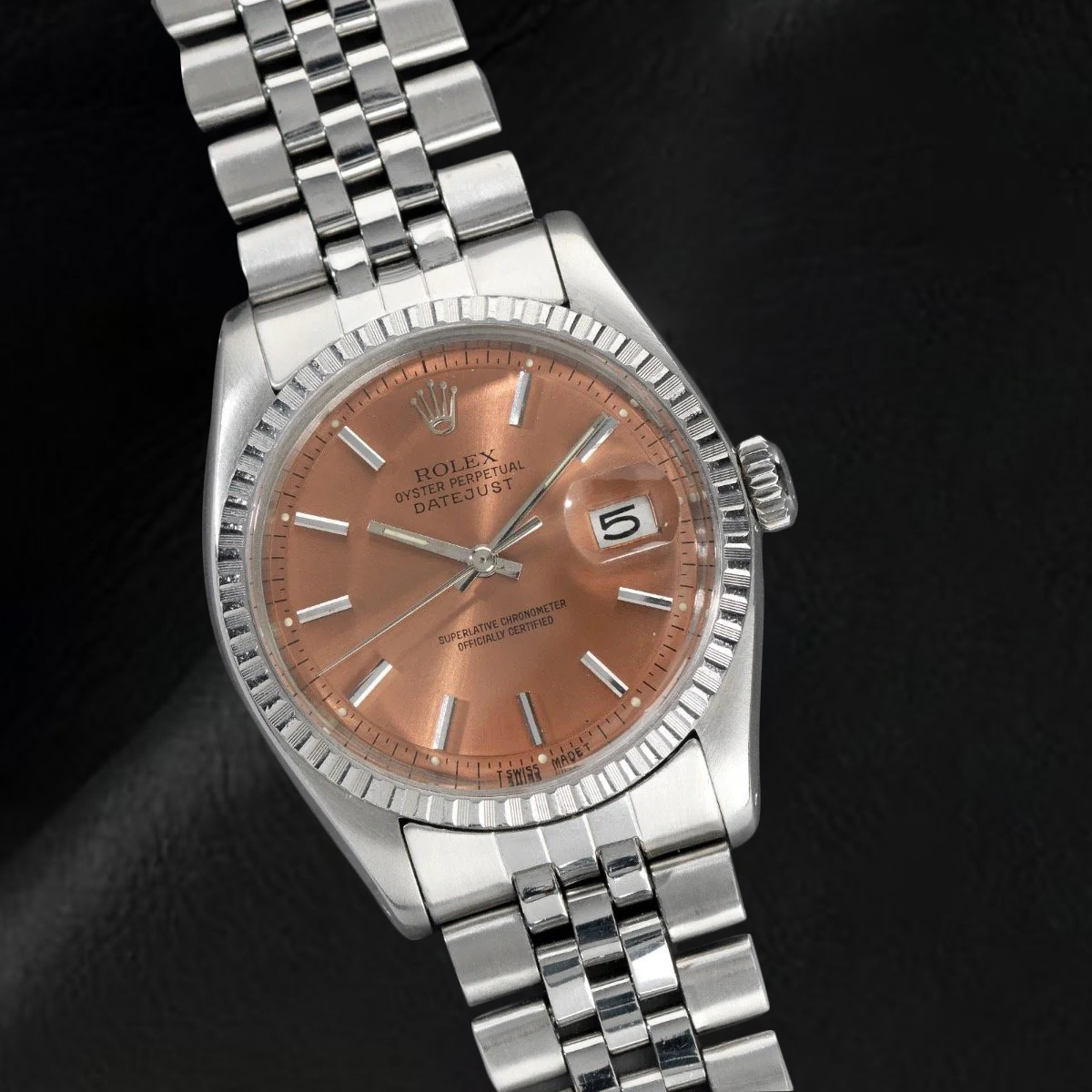 Orologio Rolex Datejust 36 mm in acciaio inossidabile con quadrante color salmone