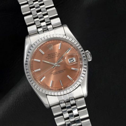 Orologio Rolex Datejust 36 mm in acciaio inossidabile con quadrante color salmone