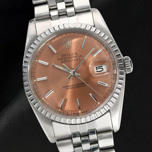 Orologio Rolex Datejust 36 mm in acciaio inossidabile con quadrante color salmone