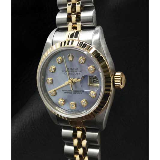 Orologio Rolex Datejust Anno 2001 Quadrante Madreperla Grigio Diamanti 26 mm Bicolore