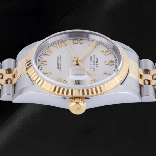 Orologio Rolex Datejust Anno 2002 Quadrante Bianco Romano 36 mm Bicolore
