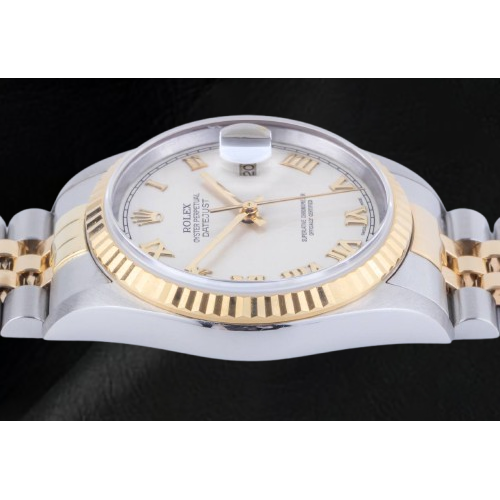 Orologio Rolex Datejust Anno 2002 Quadrante Bianco Romano 36 mm Bicolore