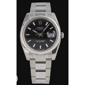 Orologio Rolex Datejust Bracciale ostrica con quadrante nero