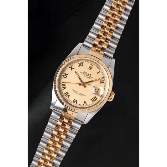 Orologio Rolex Datejust Champagne Roman Dial 36 mm bicolore