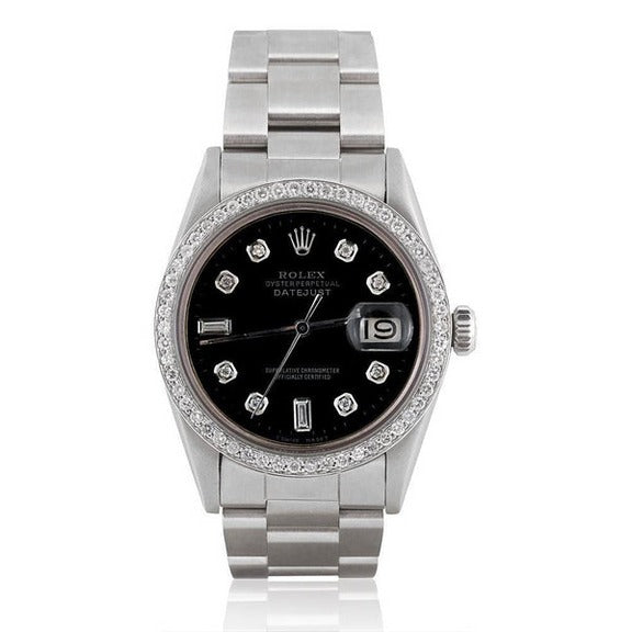 Orologio Rolex Datejust Orologio con quadrante in diamanti neri e bracciale 
