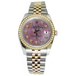 Orologio Rolex Datejust Orologio con quadrante in diamanti rosa Bracciale Jubilee bicolore IMPOSTAZIONE RAPIDA