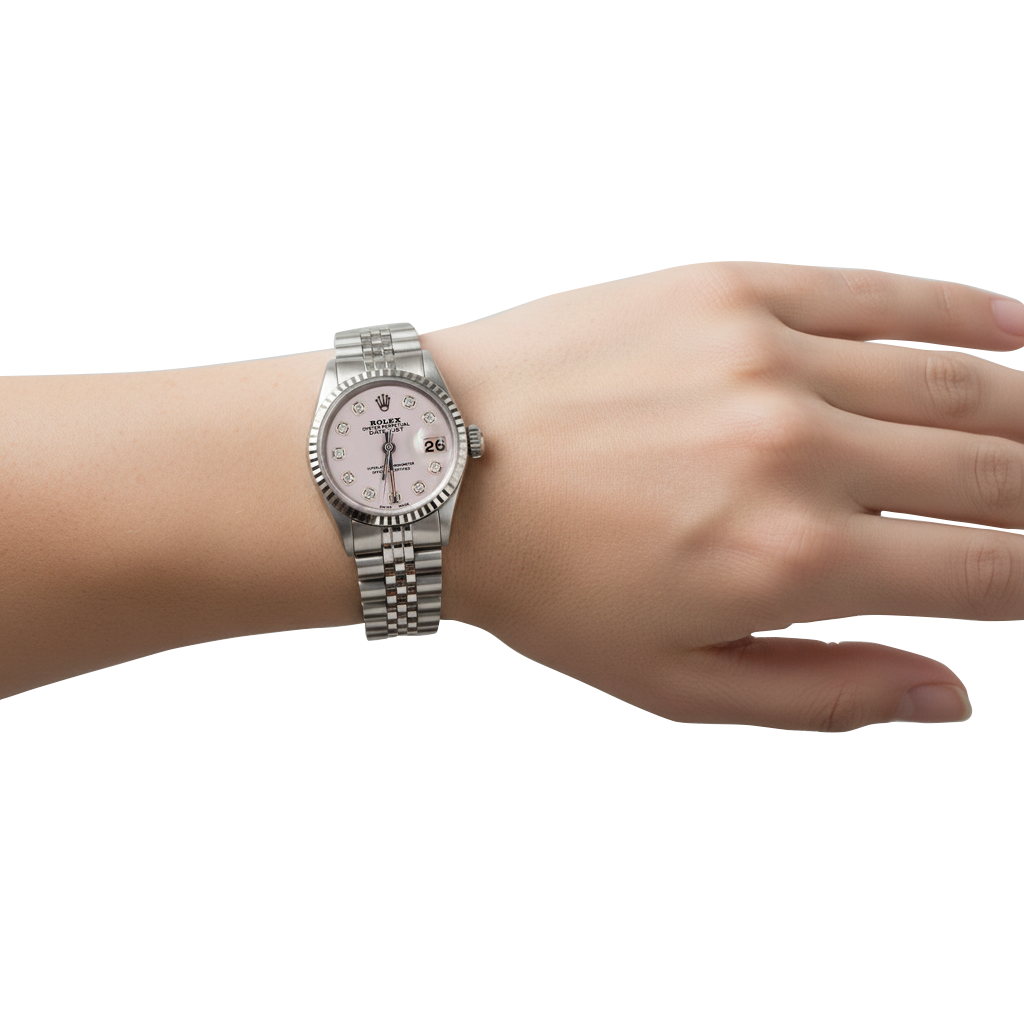 Orologio Rolex Datejust Orologio in acciaio inossidabile con quadrante bianco con diamanti P5