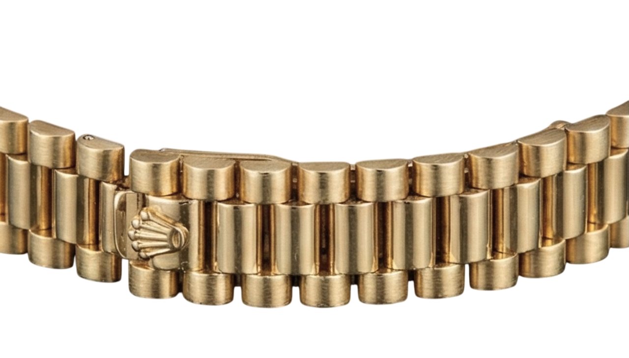 Orologio Rolex Datejust Presidente in oro giallo con lunetta in diamanti e quadrante arabo