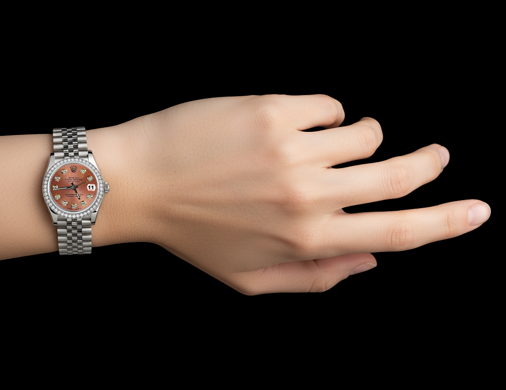Orologio Rolex Datejust Salmon Diamond Dial Bezel 31mm in acciaio inossidabile P7