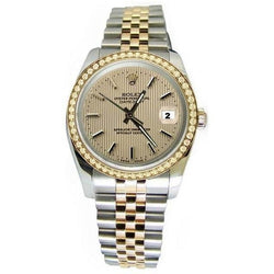 Orologio Rolex Datejust Tapestry Stick Dial in oro massiccio e acciaio Jubilee QUICK SET