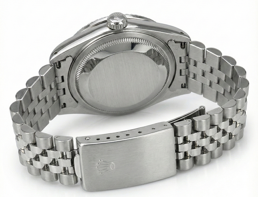 Orologio Rolex Datejust acciaio inossidabile quadrante rosa Di medie dimensioni Rolex quadrante rosa in acciaio