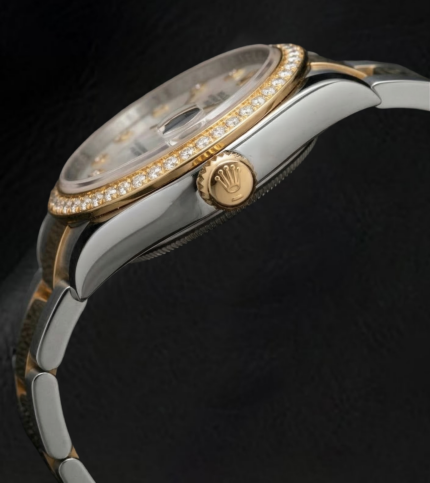 vero diamante 0.20carati watch vista di profilo