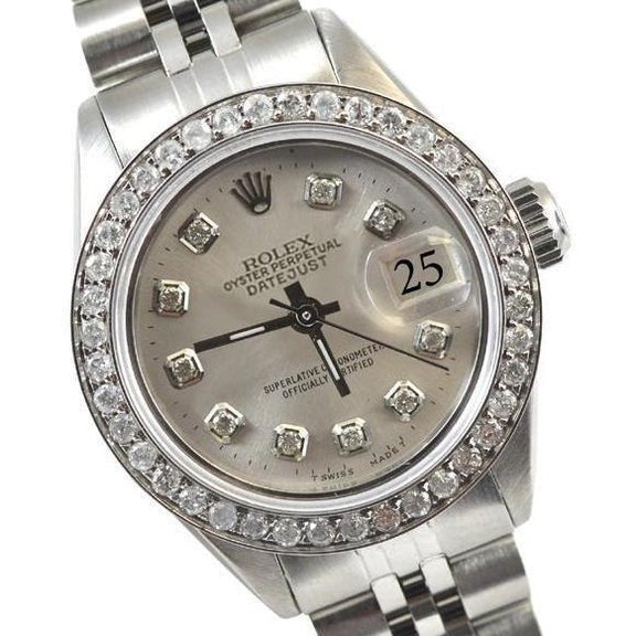 Orologio Rolex Datejust con lunetta in argento