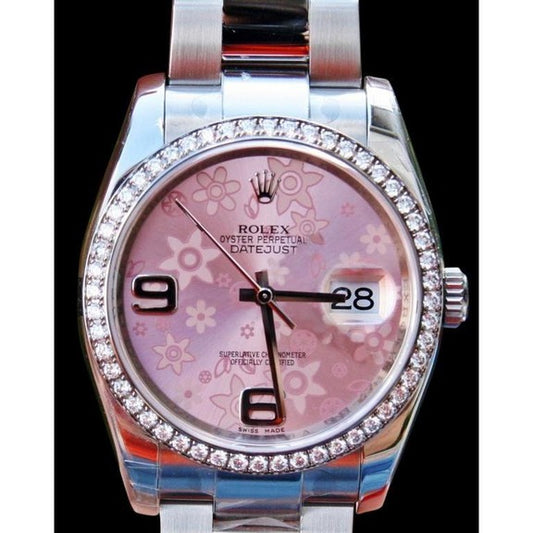 Orologio Rolex Datejust con lunetta in diamanti da donna