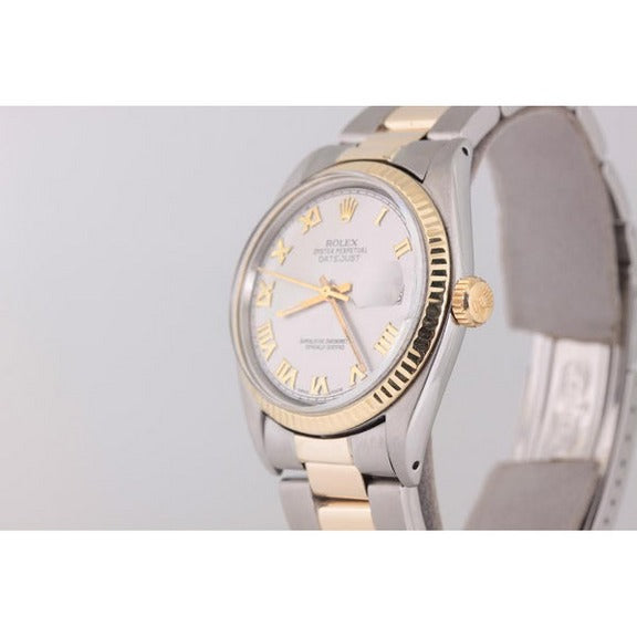 Orologio Rolex Datejust con lunetta scanalata e bracciale ostrica