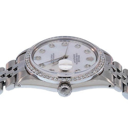 Orologio Rolex Datejust con quadrante bianco da uomo con lunetta in diamanti IMPOSTAZIONE RAPIDA