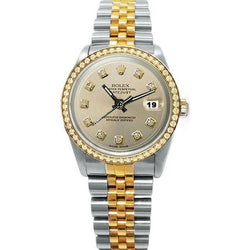 Orologio Rolex Datejust con quadrante in argento bicolore con diamanti, lunetta, molto raffinato