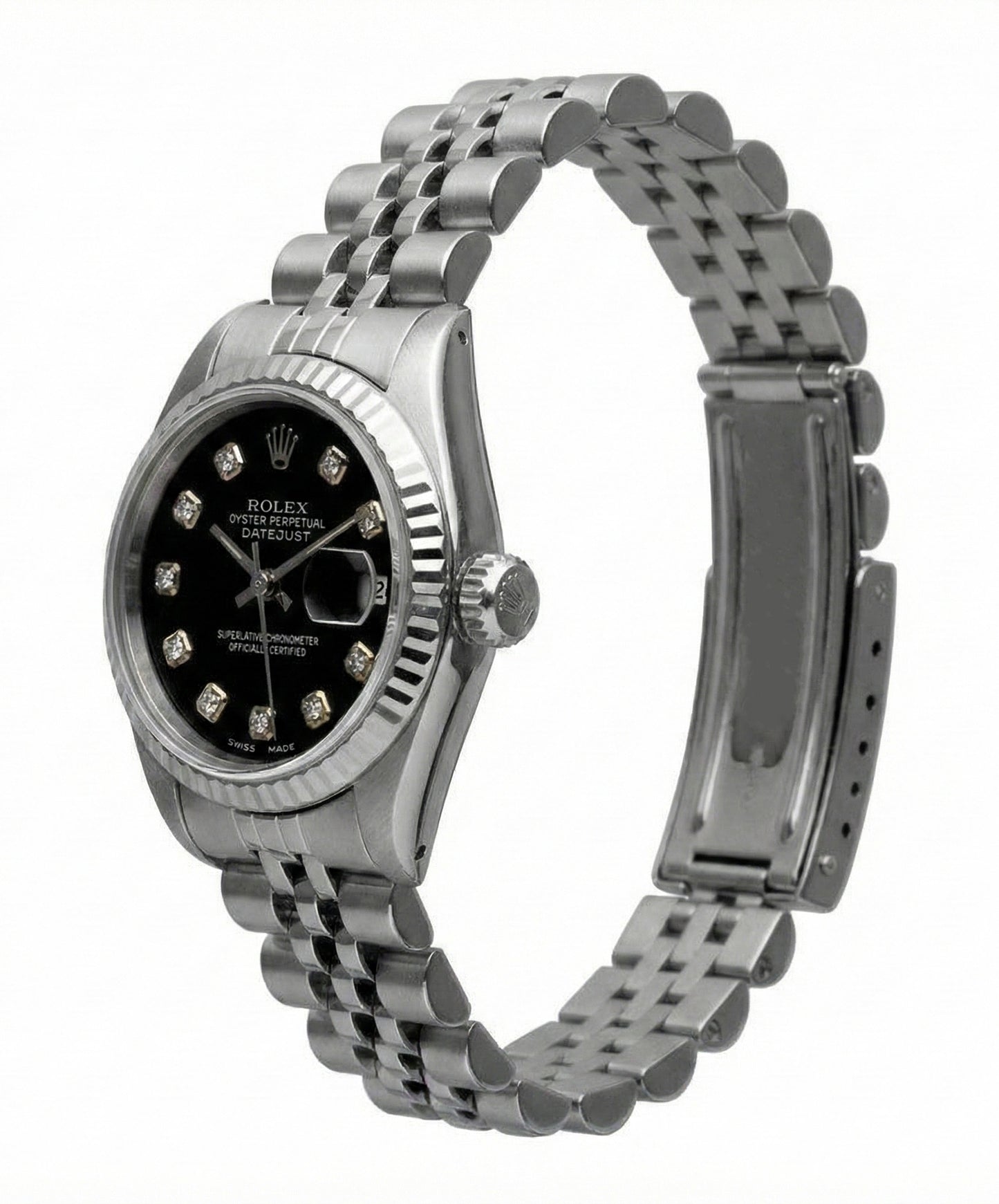 Orologio Rolex Datejust con quadrante in diamanti e bracciale giubileo in acciaio inossidabile
