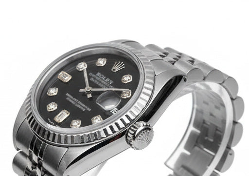 Orologio Rolex Datejust con quadrante in diamanti e bracciale giubileo in acciaio inossidabile