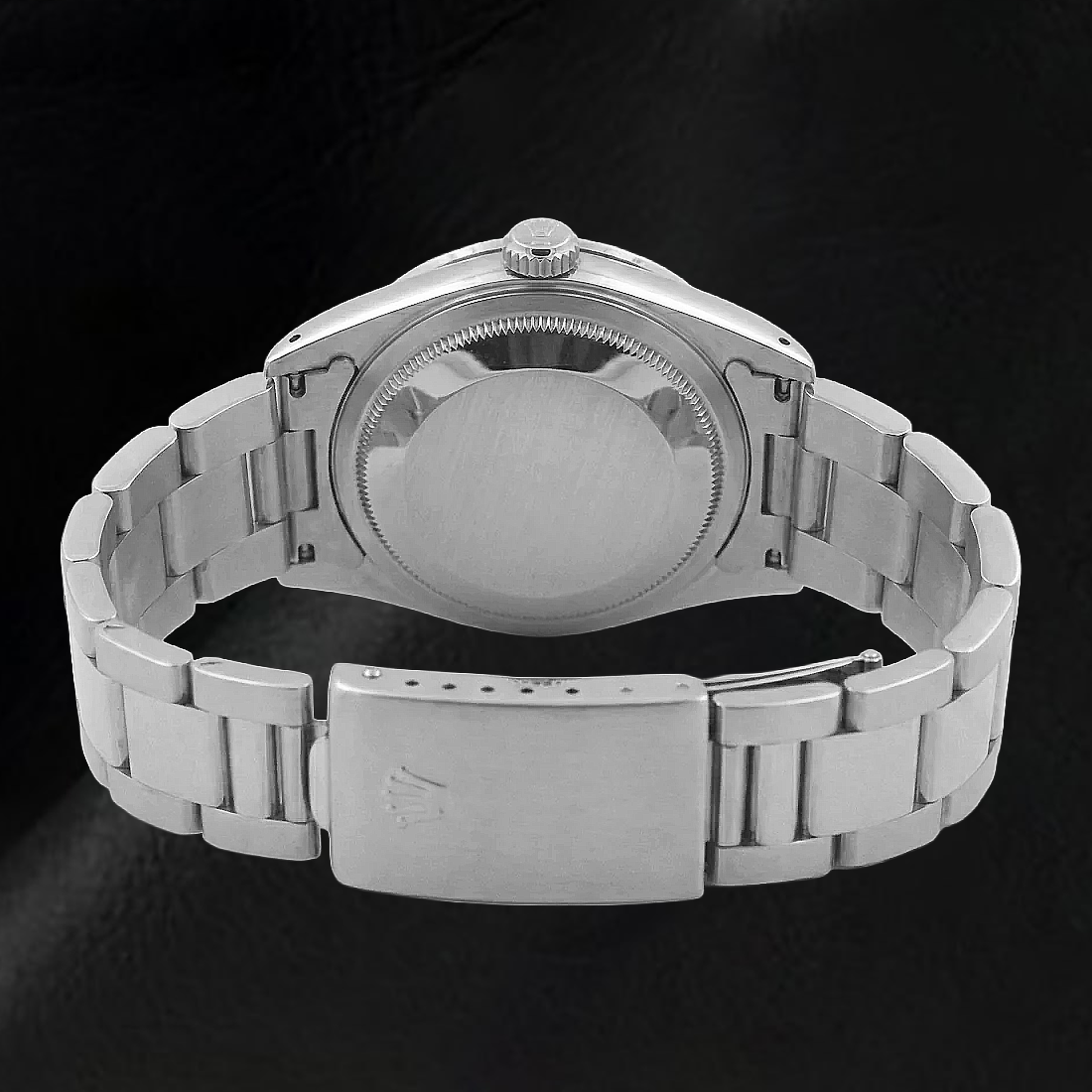 Orologio Rolex Datejust con quadrante nero e diamanti, bracciale Oyster in acciaio inossidabile