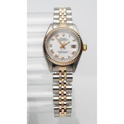 Orologio Rolex Datejust con quadrante romano e lunetta scanalata, orologio acciaio inossidabile e bracciale Jubilee in oro
