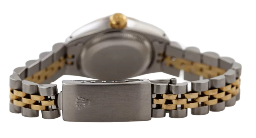 Orologio Rolex Datejust con quadrante romano e lunetta scanalata, orologio acciaio inossidabile e bracciale Jubilee in oro